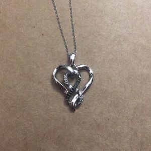 Diamond infinity in heart necklace